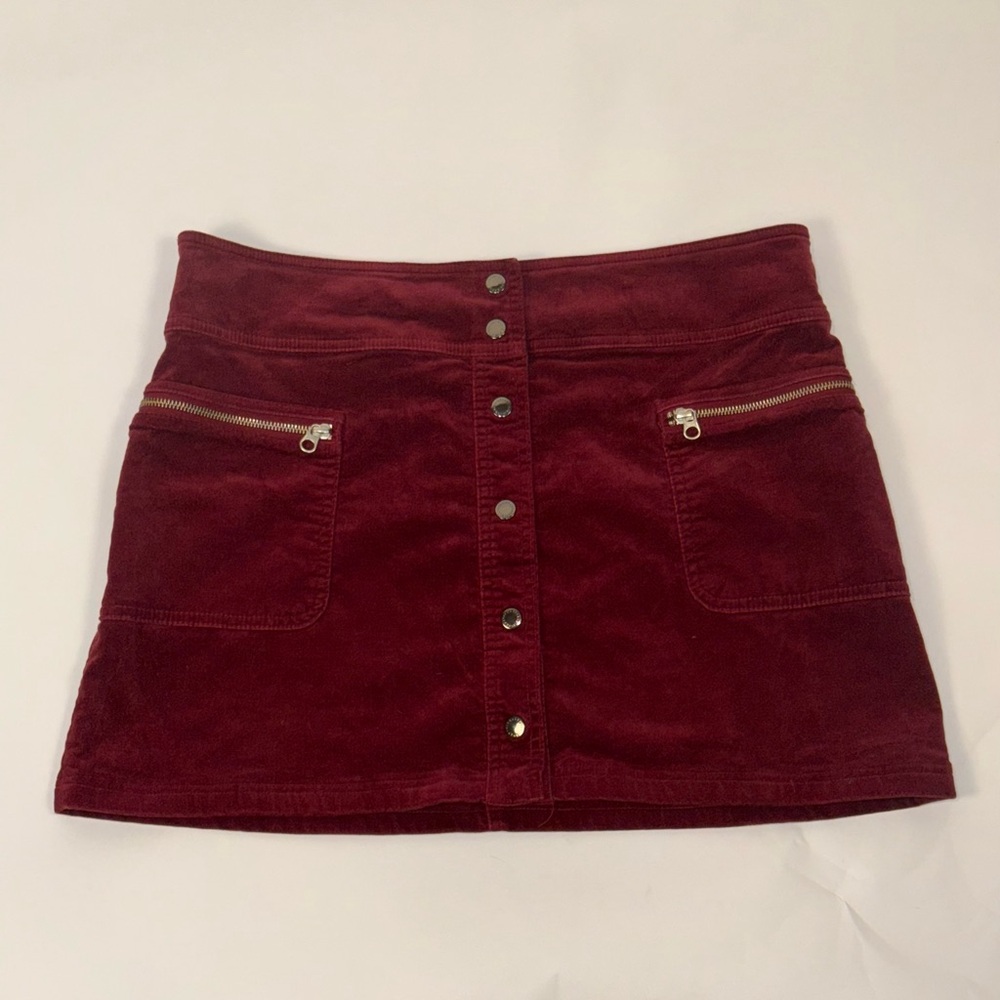 GAP Dark Red Corduroy Mini Skirt